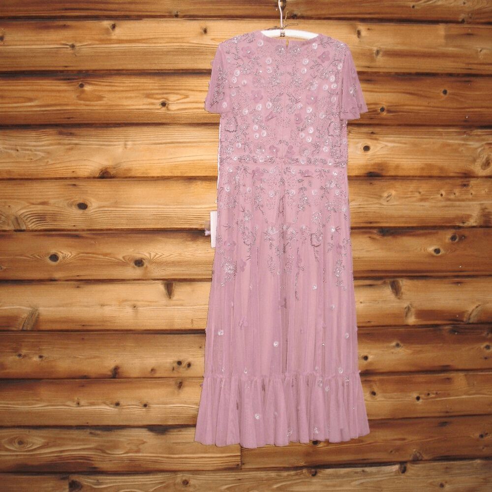 MAC DUGGAL 9212 Embellished High Neck Cap Sleeve A Line Dress Pink 12 - Picture 10 of 15